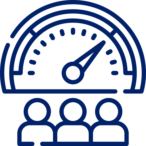Team performance speedometer icon