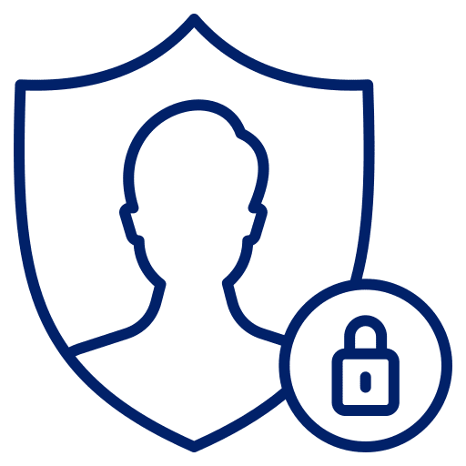 Secure user profile shield with padlock