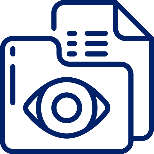 Folder with eye and document icon